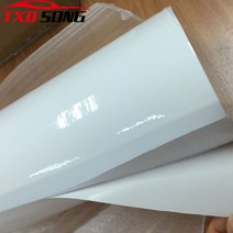밝은 광택 흰색 비닐 자동차 데칼 랩 스티커 후드 지붕 오토바이 스쿠터용 블랙 화이트 필름 호일, 하얀, 50CM X 200CM