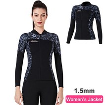 다이빙 웻슈트 드라이슈트 바다수영 서핑 남성 여성용 잠수복 탑스-3mm 2mm 1.5mm 네오프렌 긴 소매 재킷-, 12 1.5mm Women  Jacket_03 L