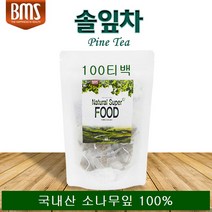 BMS 솔잎차 티백 국내산 솔잎100% 소나무잎 차 티 솔잎가루 생솔잎 솔순차 솔잎환 솔잎티백차 100티백, 100g, 4봉