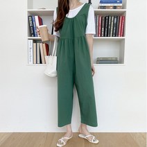기타브랜드 네쥬 여성 여름 와이드 유넥 셔링 민소매 롱 점프수트