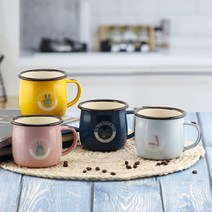 퀸센스 아미 토끼 예쁜 캐릭터 레트로 범랑 머그컵 4P세트, 4PCS, 1개