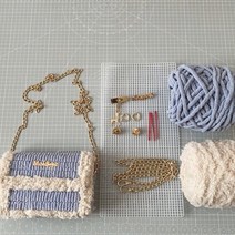 코바늘 가방 뜨기 손 뜨개 파우치 심심할때할만한것 혼자놀기 DIY 만들기 3종, 가방만들기 - 버킷백_아이보리