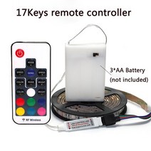 펫드라이룸 반려동물 반려견 드라이기 방수 배터리 전원 LED 스트립 조명 5050 RGB 1M 2M 3M 4M 5V 6V 테이프 리본 TV 백라이트 배경, [03] RF 17 Key RGB Set, [05] 4M