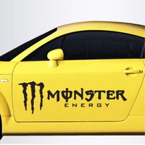 몬스터에너지 캠핑카 튜닝스티커 자동차연락처, 대형, 옐로우