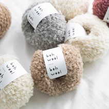 야나 보울보울(bohwool bohwool) 50g 몽글몽글한 링구사 곱슬인형머리 뜨개실 보울보울실 털실 뽀글이실, 809 딥로즈