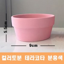 컬러 토분(분홍색) 화분 미니토분 다육이 테라코타[지름9cmX높이5.5cm] 수입도매