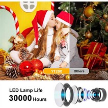 미니 프로젝터 스마트 TV 와이파이 휴대용 홈 시어터 시네마 YT200 동기화 비머 LED 4k 영화 파티, 한개옵션0