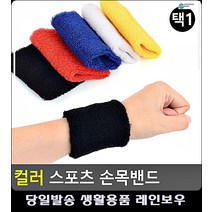 스포츠 운동 땀닦개 컬러 손목밴드 생활용품 헬스보호대 스포츠용품 헬스용품점 배구용품, 검정