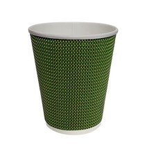 [엠보싱 삼중종이컵] 12온스 체크그린 (100개), 단품, 단품