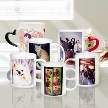 주문제작 반려동물 우정 커플 돌잔치 답례품 소량제작 포토머그컵, 11온스, 전면사진형