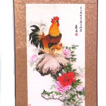 기모아 대박모란 닭그림 (소형) 모란그림 목단그림 액자
