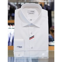 듀퐁(셔츠/타이) [듀퐁셔츠] 남성 슬림핏 삼색피치 로고 긴팔 남방 와이셔츠 (SE3SM22LS945SWH)