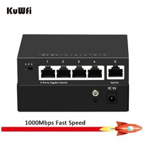 와이파이 네트워크 네트워킹 KuWFi 5 포트 데스크탑 기가비트 스위치 미니 10/1000Mbps 고속 이더넷 어댑터 RJ45 스위처 LAN 스위칭 허브, [02] without package