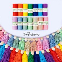 [정글스튜디오] 태슬 팔찌실 1mm(65YD) 무지개 키링 매듭 팔찌 만들기 마크라메 재료 DIY, 19.딥레드