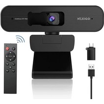 NexiGo N940P 2K 웹캠 소니 Starvis 센서 1080P 60FPS 3배 확대 Skype Teams Webex 듀얼 스테레오 마이크 블랙, Black