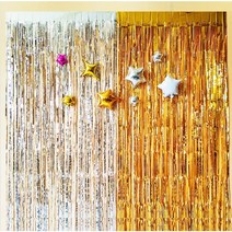 배키샵 홈 파티 은박 커튼 수술, 04_로즈골드