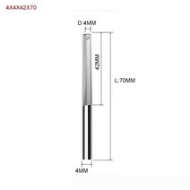 1 개 3.175mm 4mm 6mm 8mm 2 개의 플루트 스트레이트 슬롯 비트 우드 커터 CNC 솔리드 카바이드 더블 라우터, [24] 4X4X42X70, 24 4X4X42X70