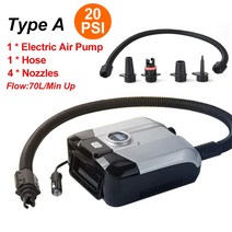 차량용 에어 컴프레셔 12V DC SUP 16/20 PSI 듀얼 스테이지 전기 공기 펌프 12V 110W 지능형 풍선 스탠드, 01 Type A Grey