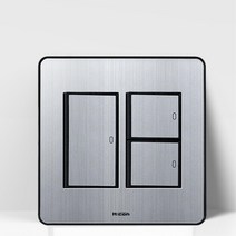 정사각 2개용 3구 거실등 메탈색 스위치 학교 욕실, 낱개