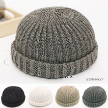 이코마켓 아메리카 봄 가을 여름 여자 남자 와치캡 숏 비니 레옹모자 챙없는 모자