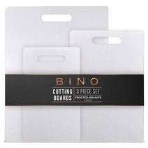 BINO 도마 3피스 | BPA 프리 플라스틱 내구성 다용도 양면 식기 세척기 사용 가능 간편한 세척 샤퀴테리 액세서리 가정 및 주방 기구 5562144740, Frosted Granite