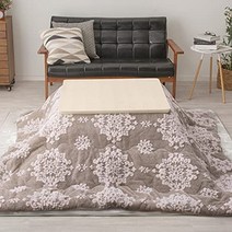코타츠 온열 테이블 난방 온풍기 하기와라 난로 이불 회색 약. 74.8 x 74.8인치(190 x 190cm) 34scrunchy34 눈 수정 다마스크 패턴 공주 일본 직배송, 굽히다, 1-kotatsu futon (approx. 74.8