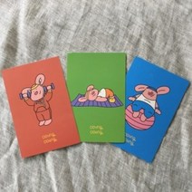 뚱땅 헬스 엽서 3종, 필라테스, 필라테스