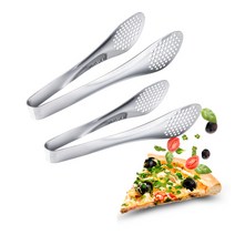 2 팩 뷔페 집게 스테인레스 스틸 음식 통 케이크 숍 베이커리 9Inch 및 12인치 클램프 클립은 주방 집게 샐러드 집게를 BBQ 튀김 요리 그릴 얼음, 2팩, Chrome