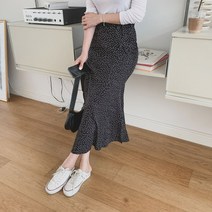 핏앤제이 - 그도리 땡땡이 롱스커트