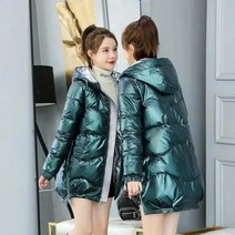 유광패딩 2022 새로운 겨울 특대 면화 코트 여성 39s 광택 다운 재킷 한국 느슨한 따뜻한 두꺼운 면화 코트 여성 파카