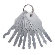 자동차 수리 공구 새로운 새로운 10 pcs 양면 Jiggler 키 자동차 잠금 해제 잠금 수리 양면 도구 세트 자동차 잠금 해제 수리 액세서리, 한개옵션0