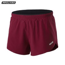 남성용 런닝 반바지 2 In 1 여름 통기성 체육관 훈련 조깅 마라톤 스포츠 안감 삼각형 속옷, XXL, Red