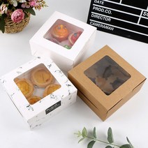투명창 머핀 상자 컵케이크 타르트 (10P), T-대리석 4구, 1개