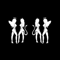 049 포인트 악마천사 튜닝스티커 (M사이즈) 2개1세트, 화이트, 2개