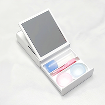 렌즈소녀 슬라이딩 휴대용 렌즈케이스 (소프트타입), 1개, 아이보리