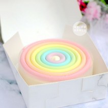 알록달록 케이크 6 생일 선물 오후 티타임 디저트 테이블 양식 빵 과자 초콜릿 인플루언서 제로 414689, 6인치 통무지개치즈케이크_500g