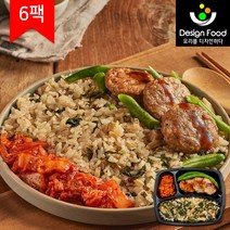 [디자인푸드]맛남주의 맛난식탁도시락 표고버섯밥&떡갈비 6팩/12팩/18팩/24팩 냉동도시락, 6팩
