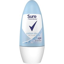 [영국] Sure 코튼 드라이 안티퍼스피런트 데오드란트 롤온 50ml 50ml 1개, 7개
