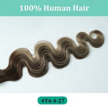 다크 브라운 웨이브 클립 인 헤어 익스텐션 10 개 160g 트리플 웨프트 바디 웨이브 레미 클립 실제 인모 익스텐션 풀 헤드 클립, T4-4-27, 14 inches_10Pcs 160G