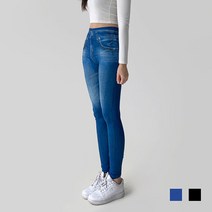 브랜드없음 여성용 워싱 스키니진 스판 레깅스 청바지느낌