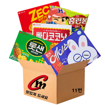 cm전용 박스 11번 대용량 비스켓 5종 모음 (에이스+홈런볼초코+빠다코코낫+롯데샌드+제크), 1세트