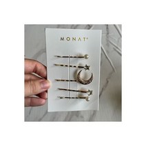Monet Celestian Crescent Moon Star Pearl Bob Pin Set Dupe for Jennifer BEHR 224517