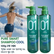 아모스 01 퓨어 스마트 쿨 샴푸 500g 쿨샴푸 정품 특판가, 2개
