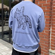 베럴댄나우 남자 도그 자수 오버핏 맨투맨