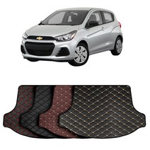 쉐보레 더 넥스트 스파크 맞춤 가죽 에디션 트렁크매트+뒷열 등받이커버 풀세트 차박 캠핑, 레드