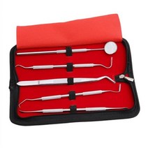 거울 구강 치아 치경 6Pcs 스테인레스 치과 도구 세트 의사 깨끗한 위생 추천 미러 키트 건강 청소 검사 타르 클리너, silver