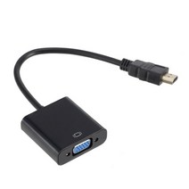 1080p hdmi 호환 vga 어댑터 디지털-아날로그 변환기 케이블 xbox ps4, 검은색, 0.5m, 검은색