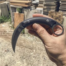 신제품 스톤 워시 CNC G10 핸들 440 블레이드 등산 캠핑 야외 생존 전술 사냥 카람빗 클로 나이프 C45, 02 Black