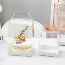 투명 케이크 박스 상자 40개 손잡이 PET 케이스 쿠키 디저트 답례품 포장, 40세트