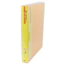 플러스샵 3공 클리어화일 A4 커버형 대용량 6색상 PP 60매 80매, 노랑